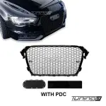 RS-design Front Grille for Audi A4 B8.5 / S4 B8.5 (12-15) with PDC, glossy black