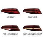 R style LED Tail Lights set with Dynamic turn signals for VW Golf MK7 (13-19) hatchback