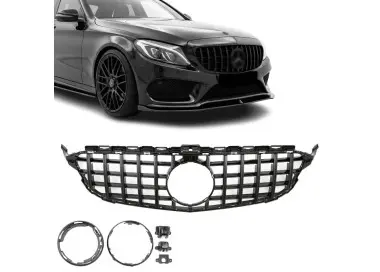 Panamericana GT-style Front Grille for Mercedes-Benz W205 / S205 / C205 (14-21), glossy black