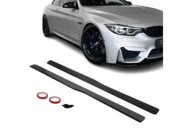 PSM style Side Skirt Extensions set for BMW F80 / F82 / F83, glossy black