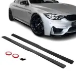 PSM style Side Skirt Extensions set for BMW F80 / F82 / F83, glossy black
