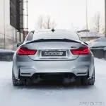 V-style Rear bumper Diffuser for BMW F80 / F82 / F83, glossy black