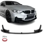 Performance Front bumper Lip for BMW F80 / F82 / F83, glossy black V2 EXTRA-STRONG VERSION