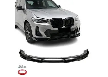 WR Front bumper Lip Spoiler for BMW X3 G01 / X4 G02 LCI (21-25), glossy black