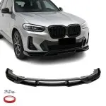 WR Front bumper Lip Spoiler for BMW X3 G01 / X4 G02 LCI (21-25), glossy black