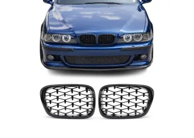 Diamond Front kidney Grille set for BMW E39 (95-03), glossy black