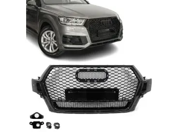 RS-style Front Grille for Audi Q7 4M / SQ7 4M pre-facelift (15-19), glossy black