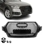 RS-style Front Grille for Audi Q7 4M / SQ7 4M pre-facelift (15-19), glossy black