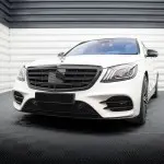 S65-style Front Grille for Mercedes-Benz W222 (13-20) with Night View Assist, glossy black