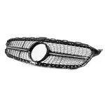 Diamond Front Grille for Mercedes-Benz W205 / S205 / C205 (14-18) pre-facelift, without camera, chrome + black