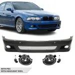 M Pack Front Bumper for BMW E39, with PDC and headlight washers, with clear fog lights