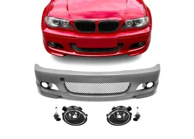 M-Tech Front Bumper for BMW E46 (99-06) coupe / cabrio, with clear fog lights