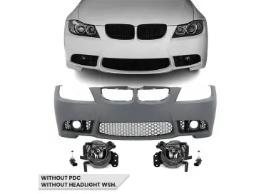 M3 style Front Bumper for BMW E90 / E91 (05-08), without PDC, without washer holes, with clear fog lights