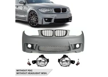 1M style Front Bumper for BMW E81 / E82 / E87 / E88 (04-13), without PDC and without washer holes, with fog lights