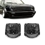 Headlights with crosses for VW Golf MK2 (84-91), smoked