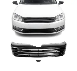 Badgeless grille for VW Passat B7 (10-15), glossy black