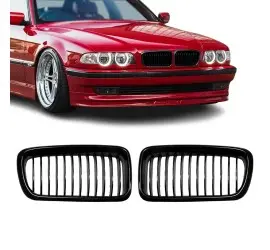 Front Kidney Grille set for BMW E38 (94-01), glossy black