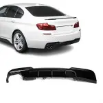 Performance Diffuser for BMW F10 / F11 with M-Pack rear bumper, glossy black 518, 520, 525, 530