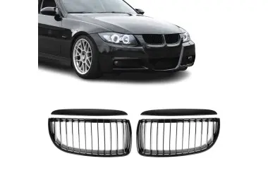 Kidney grille for BMW E90 / E91 (05-08), glossy black