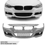M-Pack Front Bumper for BMW F30 / F31, with PDC holes, with headlight washer holes