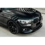 Performance Front bumper Lip spoiler for BMW F20 / F21 LCI M Sport (15-19), glossy black - V2 EXTRA-STRONG VERSION