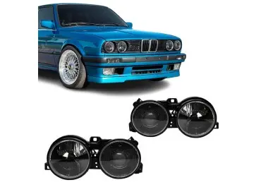 Headlights with lenses set for BMW E30 (82-94), smoked