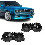 Headlights with lenses set for BMW E30 (82-94), smoked