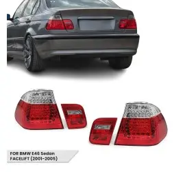 LED Tail Lights set for BMW E46 (01-05) Sedan, clear