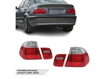 LED Tail Lights set for BMW E46 (01-05) Sedan, clear