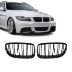 Set of Performance kidney Grille for BMW E90 / E91 LCI (08-11), glossy black
