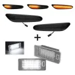 Dynamic LED side indicators + LED license plate light, set for BMW E82 / E88
