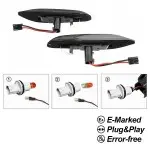 Sequential LED side indicators + LED license plate light, set for BMW E90 / E91
