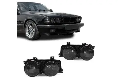 Headlights for BMW E32 / E34 (87-96), smoked with lenses and crosshairs
