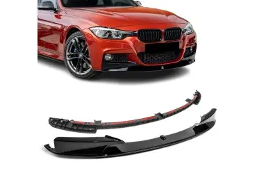 Performance Front bumper Lip for BMW F30 / F31, glossy black V2: EXTRA-STRONG VERSION