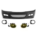 M3 style Front Bumper for BMW E46 sedan / touring / coupe (98-05), with yellow fog lights