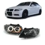Headlights with Angel Eyes for BMW E90 / E91 (05-11)