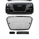 RS-style front grille for Audi A5 / S5 B8 (11-16), glossy black