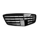 Front Grille for Mercedes-Benz W221 (09-13) with distronic cover, glossy black