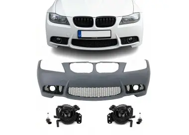 M3-style Front Bumper for BMW E90 / E91 LCI (08-11), with smoked fog lights