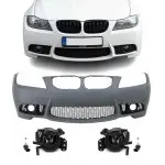 M3-style Front Bumper for BMW E90 / E91 LCI (08-11), with smoked fog lights