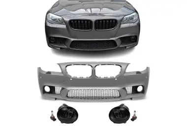M5-inspired Front Bumper for BMW F10 / F11 PRE-LCI (10-13), with smoked fog lights
