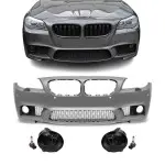 M5-inspired Front Bumper for BMW F10 / F11 PRE-LCI (10-13), with smoked fog lights