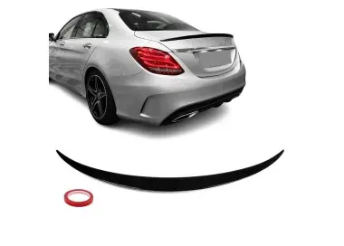 Trunk spoiler for Mercedes W205, glossy black (14-21)