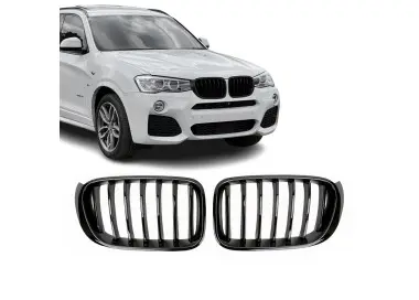 Kidney grille for BMW X3 F25 LCI / X4 F26, glossy black