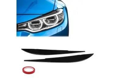 Headlight Eyebrows / Trims for BMW F32 / F33 / F36, glossy black