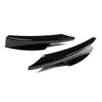 Front Bumper Splitters / Flaps, set for BMW E90 / E91 LCI M-Pack bumper, glossy black