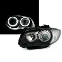 Headlights set with white angel eyes DEPO V2 for BMW E81 / E82 / E87 / E88 (04-11)