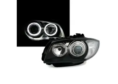 Headlights set with white angel eyes DEPO V2 for BMW E81 / E82 / E87 / E88 (04-11)