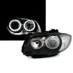 Headlights set with white angel eyes DEPO V2 for BMW E81 / E82 / E87 / E88 (04-11)