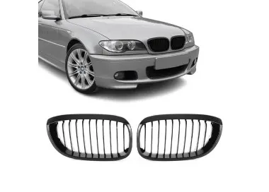 Kidney Grille set for BMW E46 coupe / convertible (03-06), glossy black